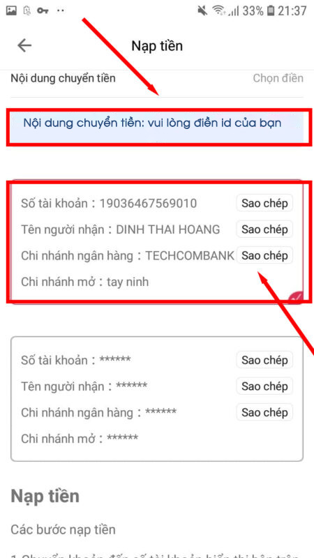 Hướng dẫn nạp tiền rút tiền trên ứng dụng MMlive 2 mmlive