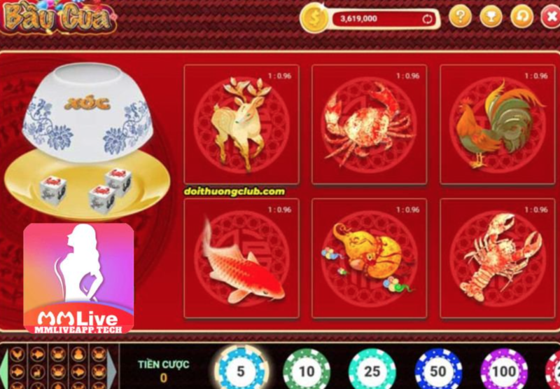 Game bầu cua tôm cá MMLive - Chơi là có tiền 2 Game bầu cua tôm cá MMLive