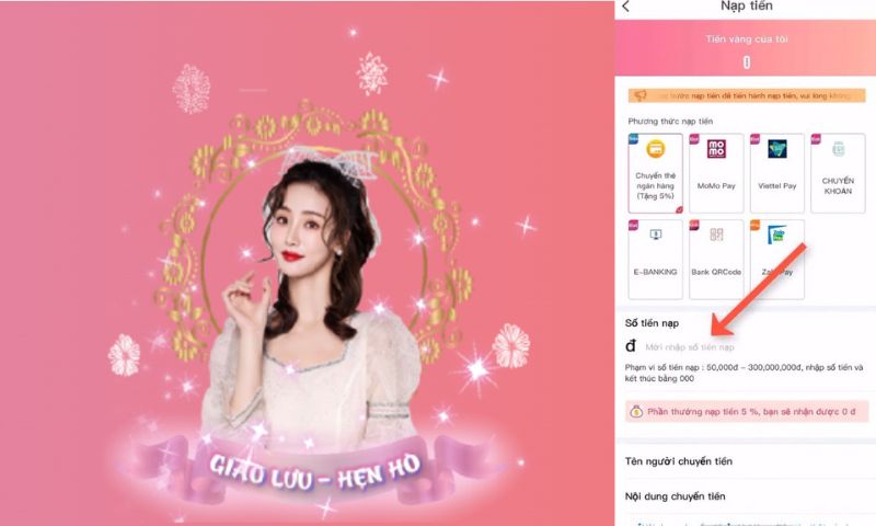 Hướng dẫn cách nạp tiền MMlive 2023 cho các tay chơi "gà mờ" 4 nhập số tiền cần nạp
