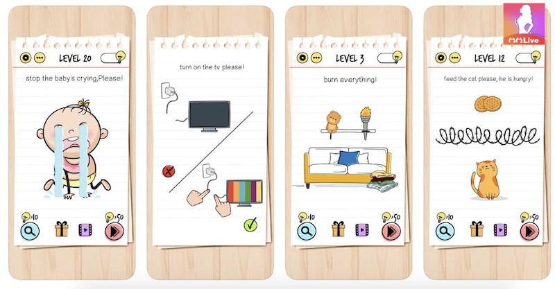 Game Brain test - Kiểm tra IQ bản thân qua những giải đố “hack não” 5 Hệ thống câu hỏi