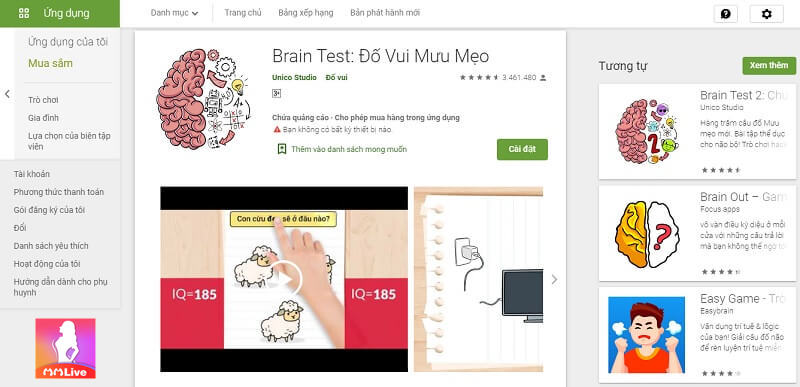 Game Brain test - Kiểm tra IQ bản thân qua những giải đố “hack não” 9 tải Game Brain test