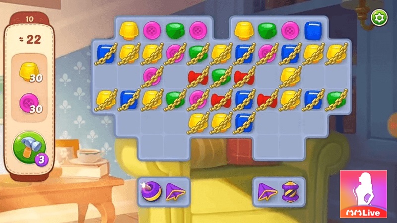 Game Homescapes - Trò chơi mô phỏng thiết kế nội thất 3D siêu thực 2 Hạ các viên kẹo