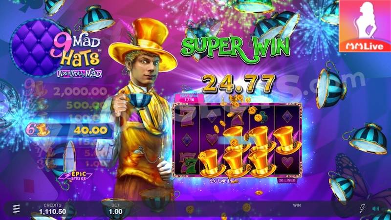 9 Mad Hats - Chinh phục game slot mới tung ra tại các sảnh casino 1 9 Mad Hats