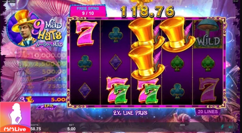 9 Mad Hats - Chinh phục game slot mới tung ra tại các sảnh casino 2 biểu tượng chính