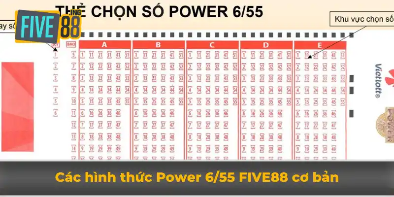 Power 6/55 Five88 - Hướng Dẫn Cách Chơi, Giải Thưởng Hấp Dẫn 2 Các hình thức Power 6/55 Five88 cơ bản